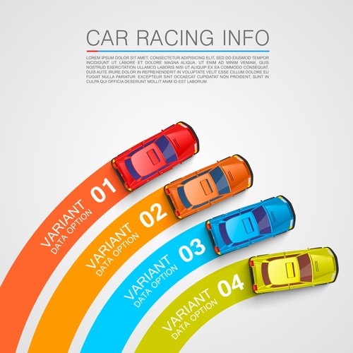 Car racing infographic vector template 03