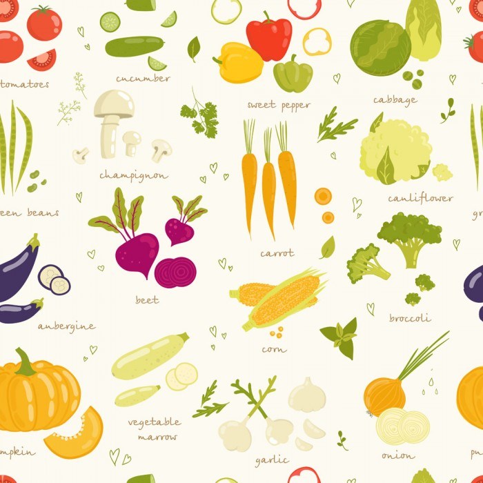 Fresh vegetables vector background illustration 02