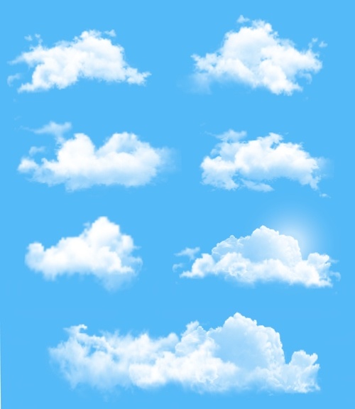 White clouds illustration vectors set 02