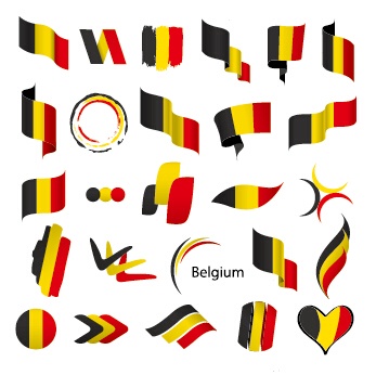 Abstract flags Icons set vector 07