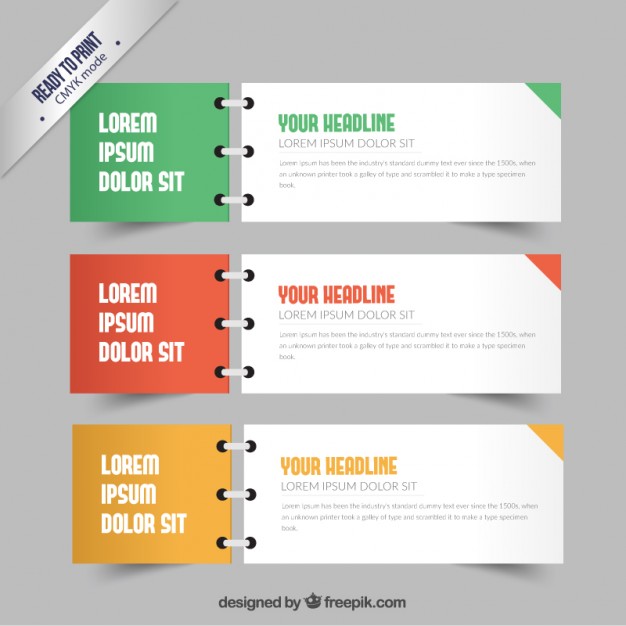 Banners in notebook style  Vector | Free Download
