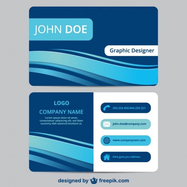 Blue business card template  Vector | Free Download