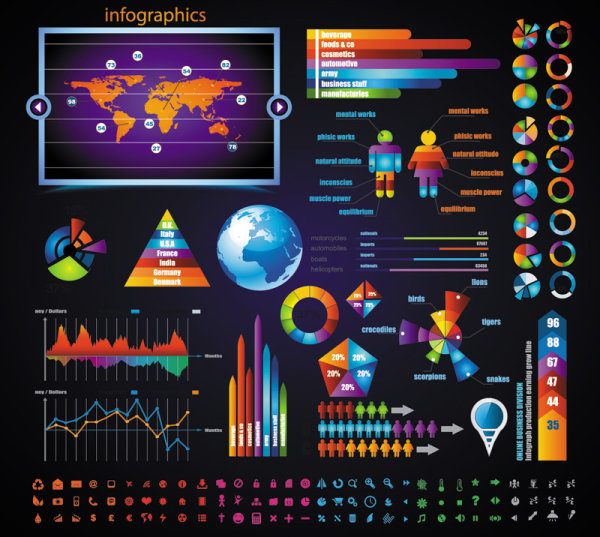 Business color Data Statements vector 03