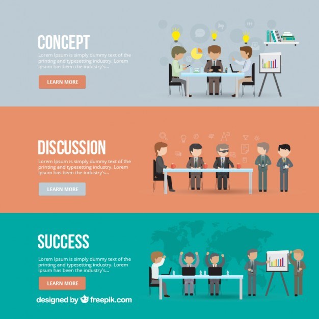 Business meeting banners  Vector | Free Download