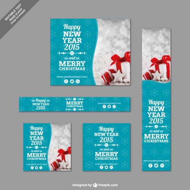 Christmas banner templates pack Vector | Free Download