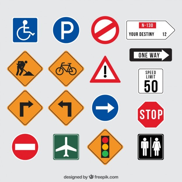 Collection of traffic signs  Vector | Free Download