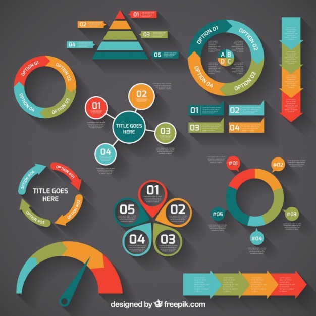 Colorful infographic diagrams  Vector | Free Download