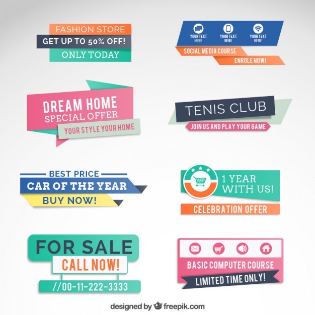 Colorful sale banners  Vector | Free Download