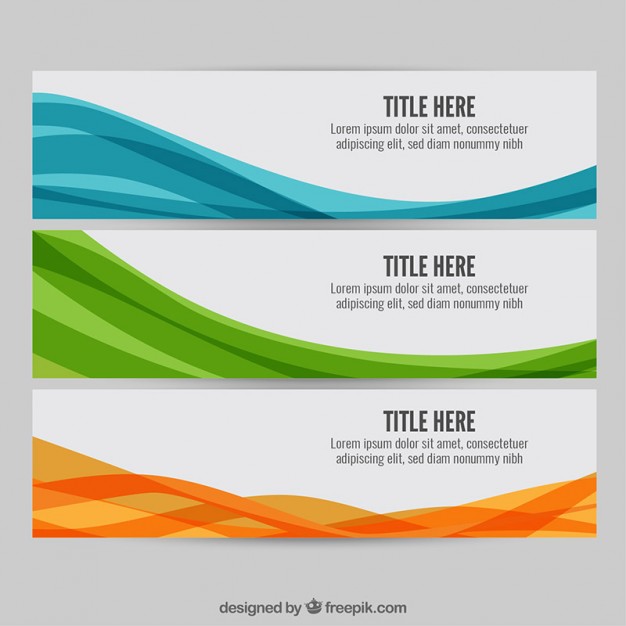 Colourful wave web banners  Vector | Free Download