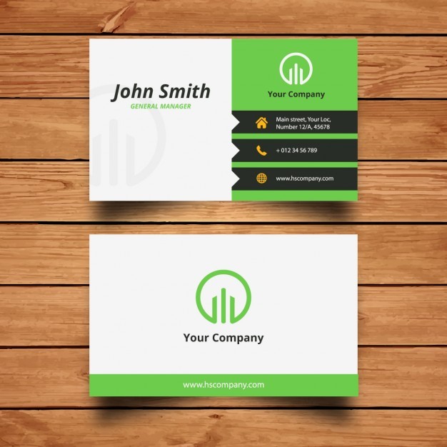 Corporate green business card design  Vector | Free Download