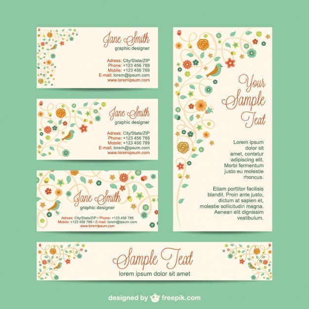 Corporate identity set flowers design  Vector | Free Download