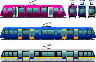 Different Trolleybus design vectors