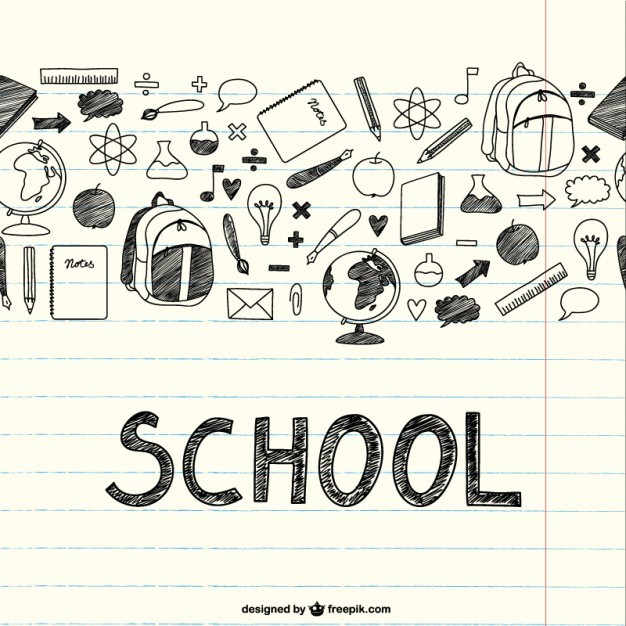 Drawing school items on a notebook Vector | Free Download