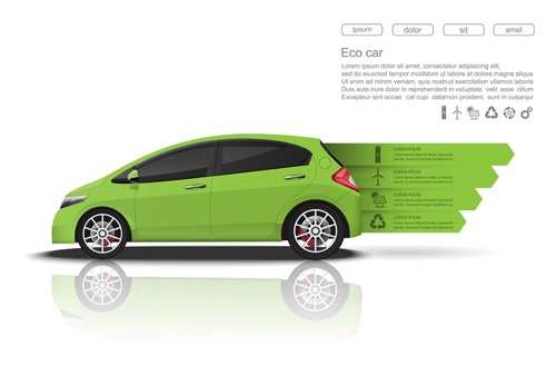 Eco car infographics vectors 01
