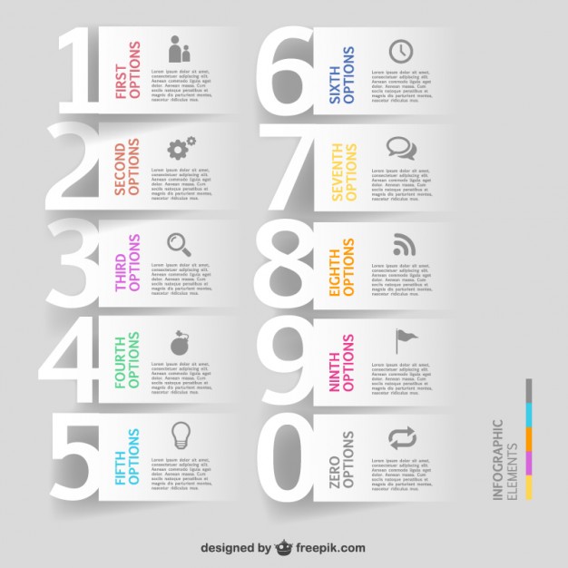 Free infographics number options template.  Vector | Free Download