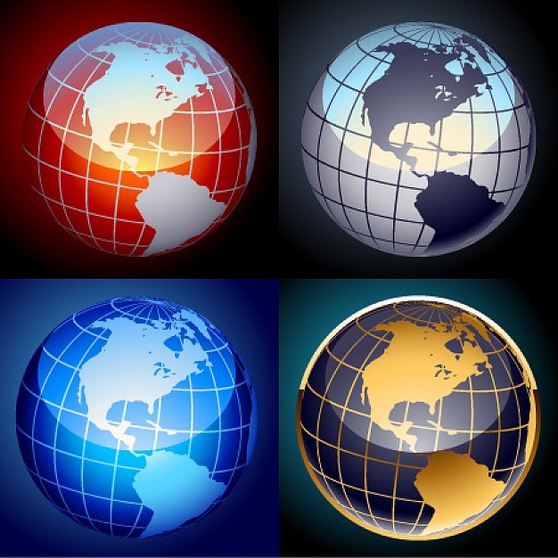 Free set of vector globes  Vector | Free Download