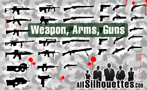 Free Vector Arms and Guns – All-Silhouettes