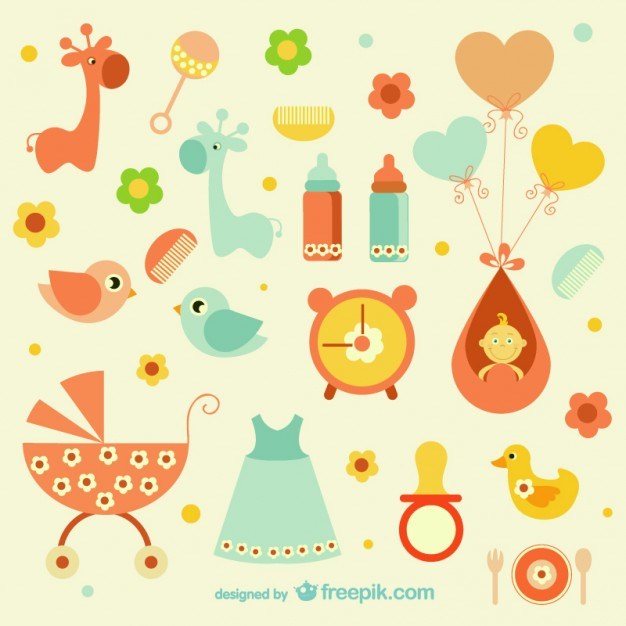 Girly baby icons   Vector | Free Download