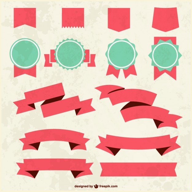 Grunge textured ribbons and badges   Vector | Free Download