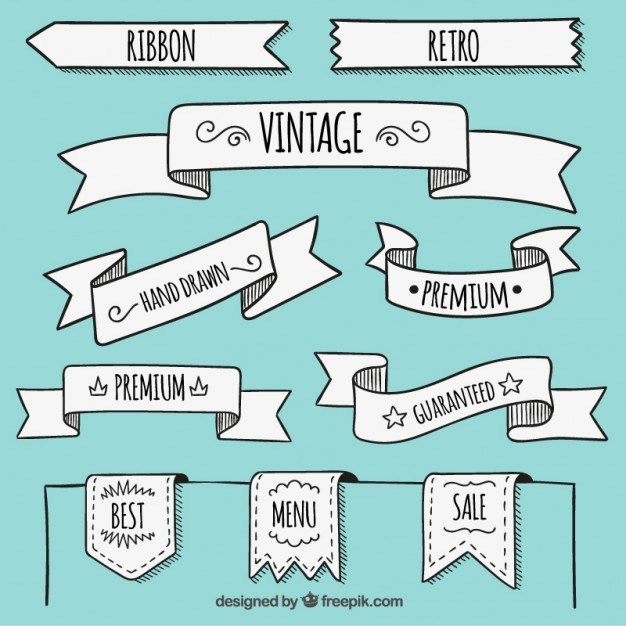 Hand drawn banners in retro style  Vector | Free Download