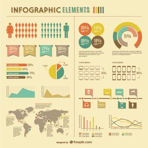 Infographic global statistics free design  Vector | Free Download