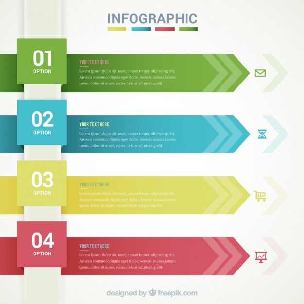 infographic template with arrow banners Vector | Free Download