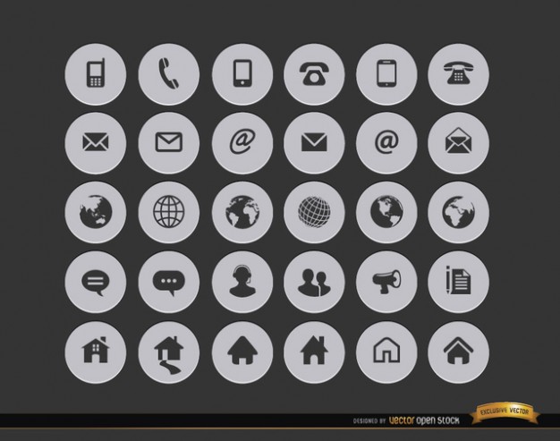 Internet contact icons  Vector | Free Download