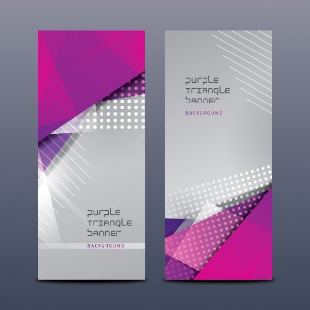 Magenta Triangle banners  Vector | Free Download