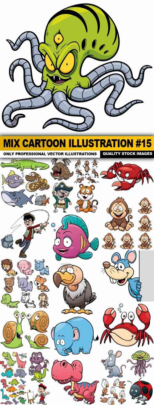 Mix cartoon Illustration #15 – 25 Vector