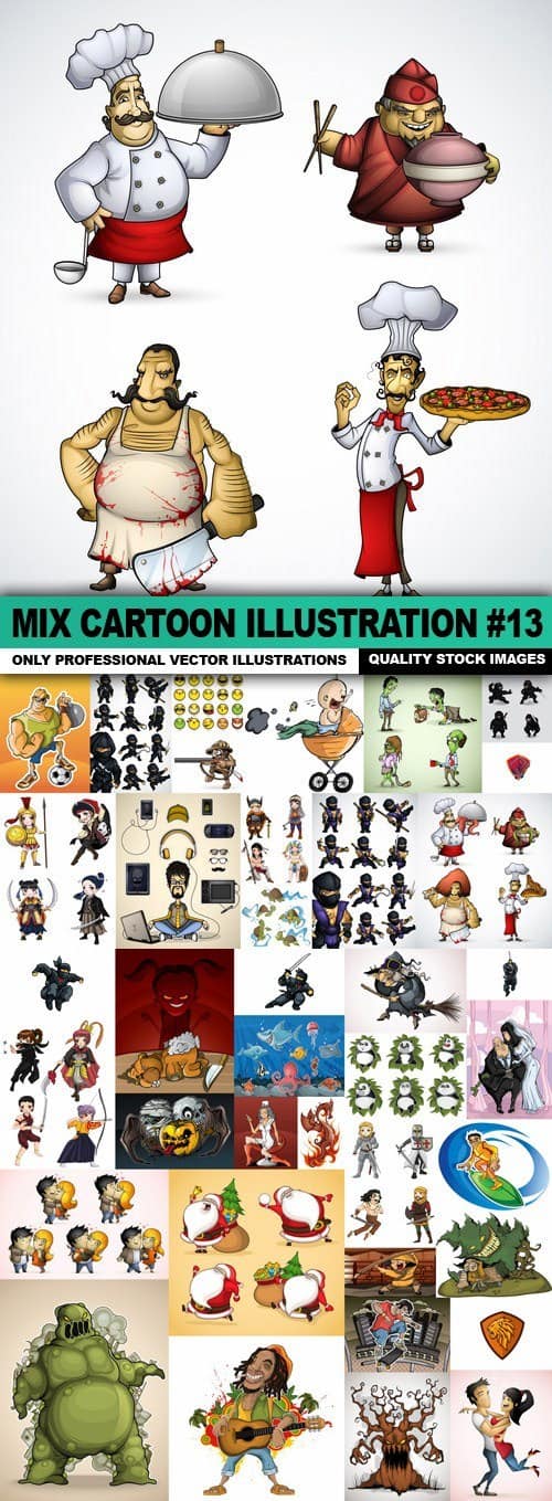 Mix Cartoon Illustration #13 – 50 Vector