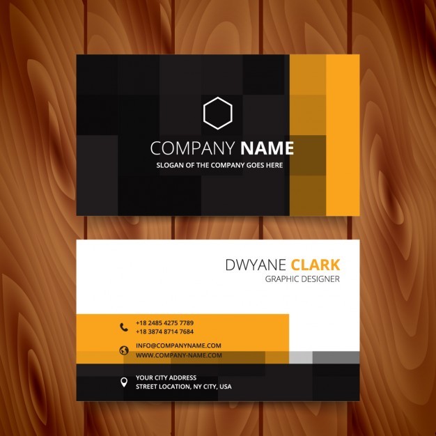 Modern business card with pixelated style  Vector | Free Download