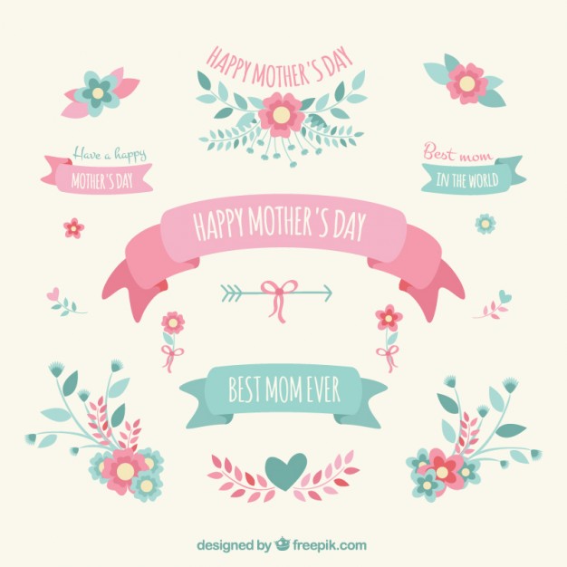 Mothers day decoration elements  Vector | Free Download