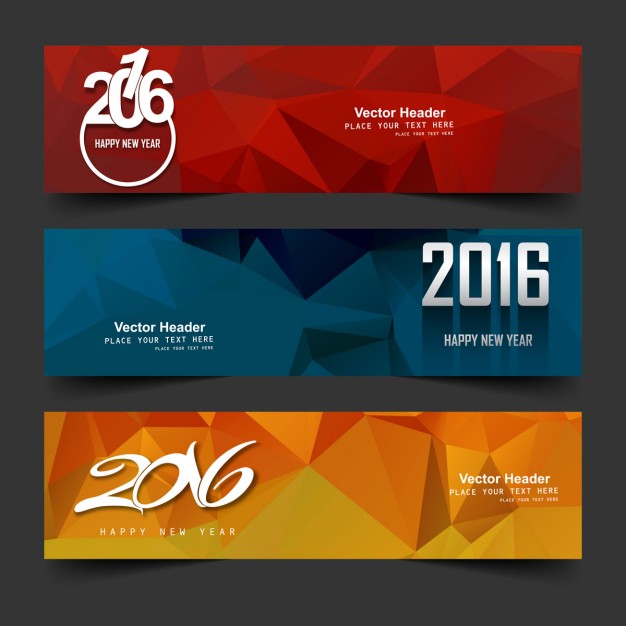 New year 2016 headers  Vector | Free Download