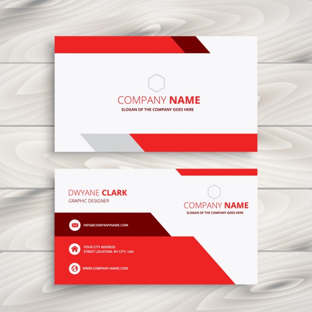red and white modern business card  Vector | Free Download