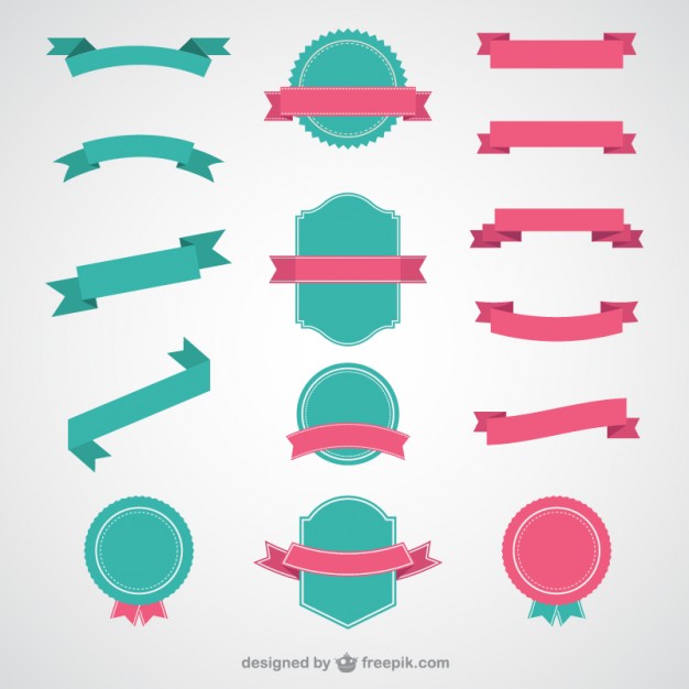 Ribbons and badges  Vector | Free Download