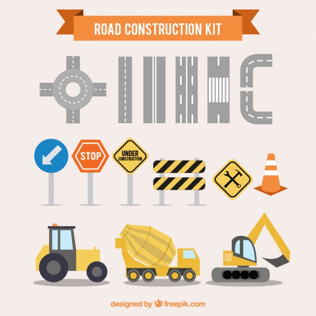 Road construction kit  Vector | Free Download