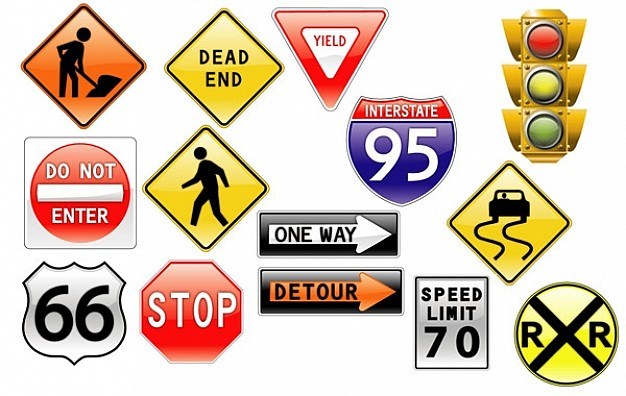 road signs & traffic light  Vector | Free Download