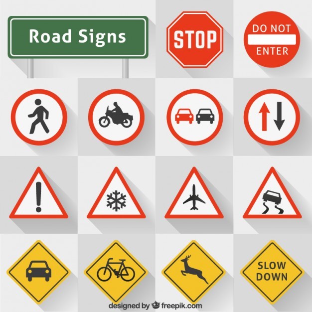 Road signs collection  Vector | Free Download