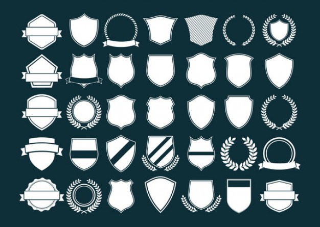 Silhouettes of different shields  Vector | Free Download