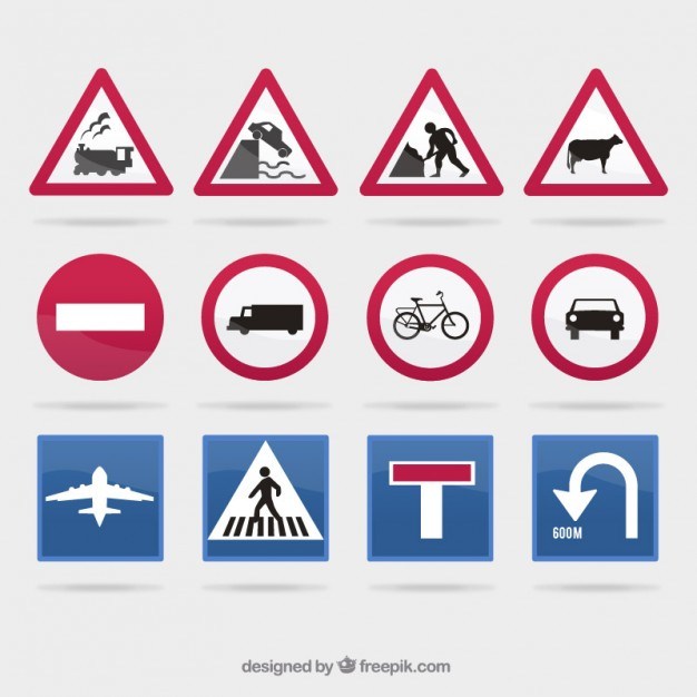 Traffic sign collection  Vector | Free Download