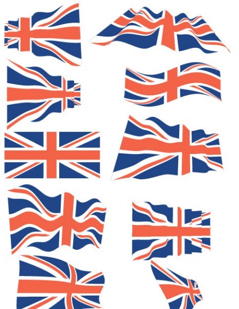 United Kingdom flags vector pack