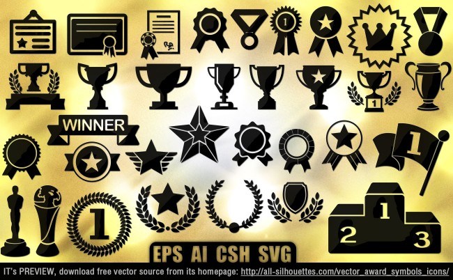 Vector award symbols icons