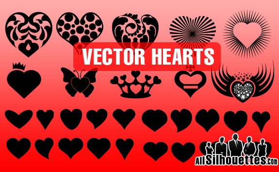 Vector Hearts Shapes – All-Silhouettes