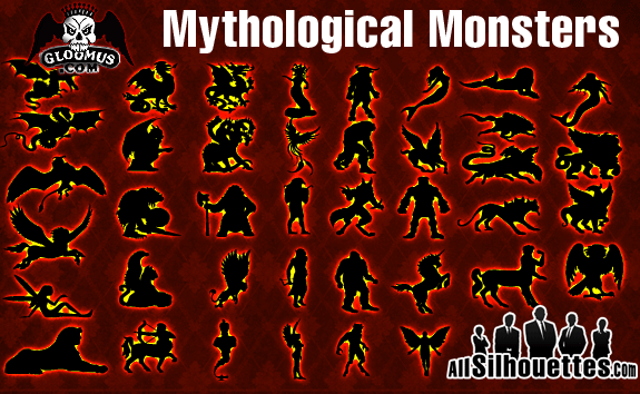 Vector Mythological Monsters – All-Silhouettes
