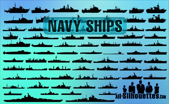 Vector Navy Ships – All-Silhouettes