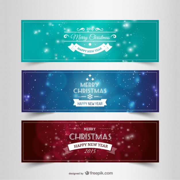 Vintage Christmas and New Year banners Vector | Free Download