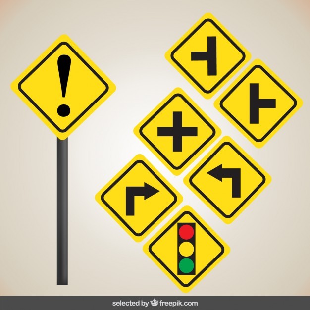 Yellow road signs  Vector | Free Download