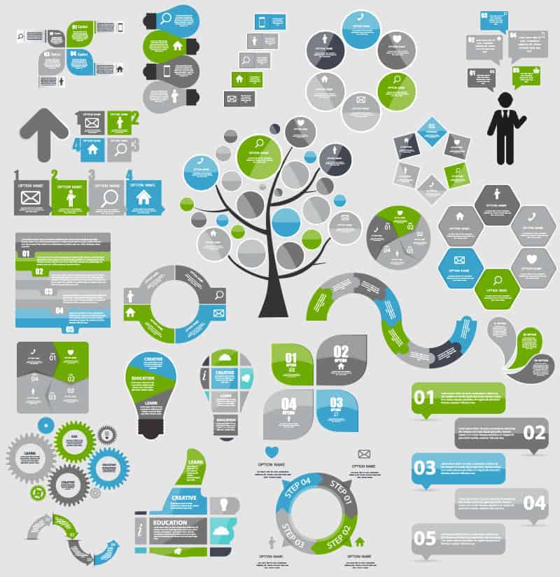 24 business infographic design elements vector