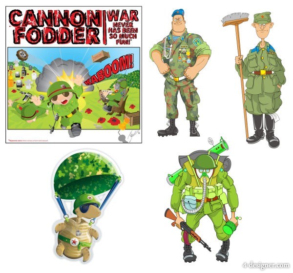 Cartoon soldier Vector