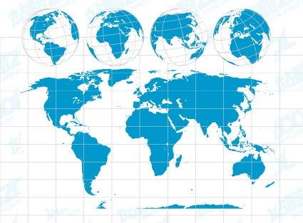 World map with the Earth Vector material